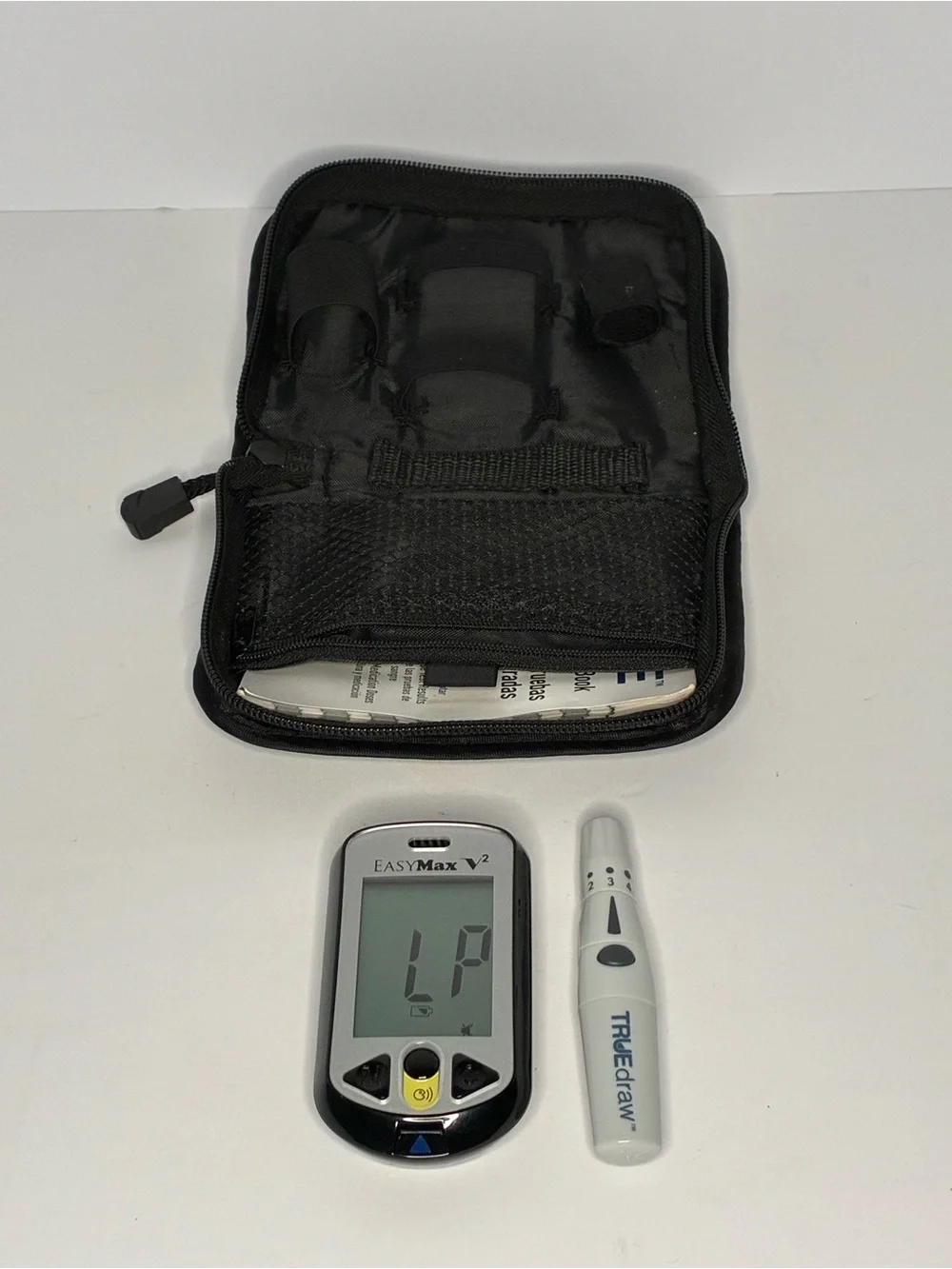 EASYMax V2 Black Travel Case with Meter and TrueGrit Lancing Device